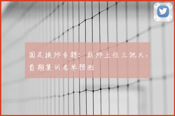 国足换帅专题:新帅上任三把火,首期集训名单预测
